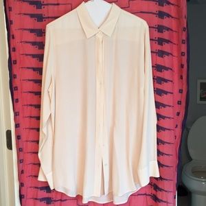 Pink silk Everlane button-down